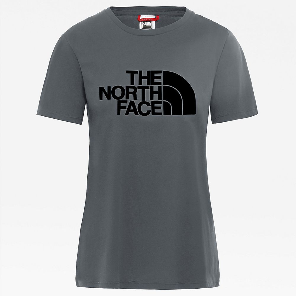 The North Face T-Shirts Womens Australia - The North Face Boyfriend Grey / Black Mountain (XPE-59437